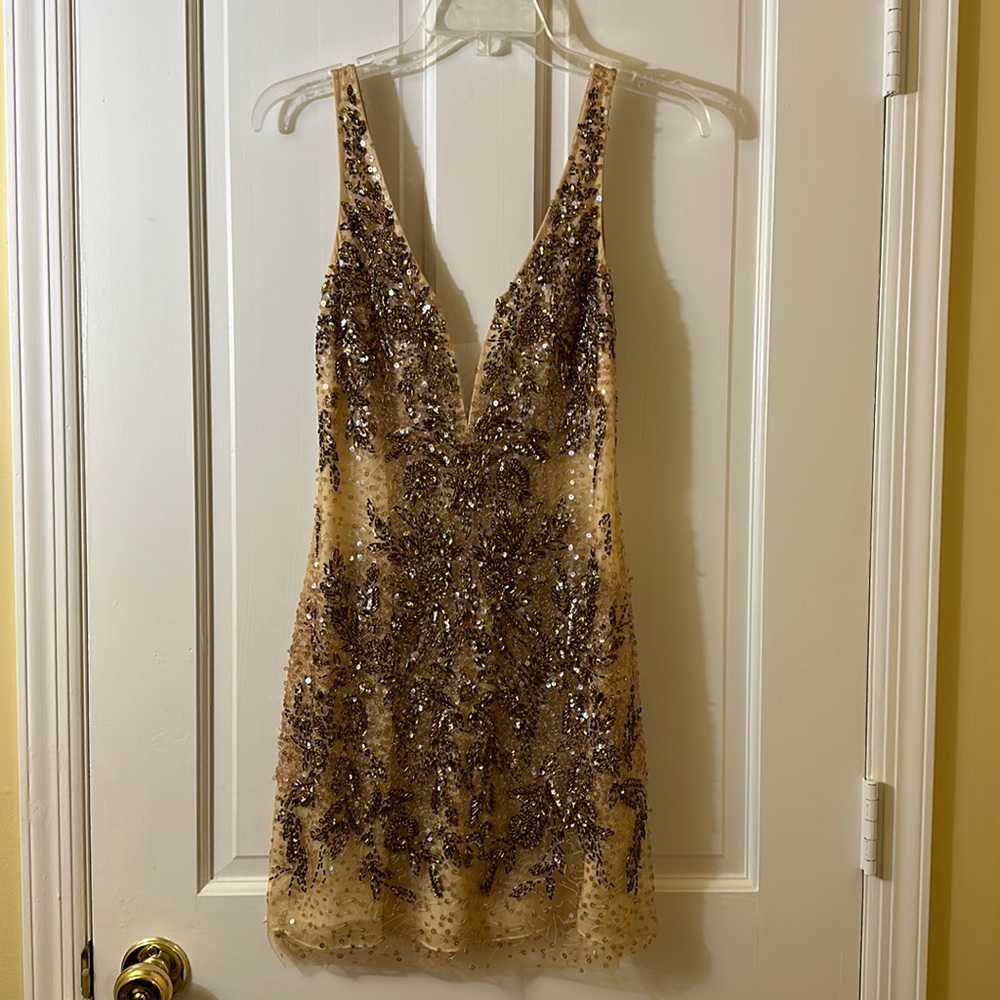 Basix Black Label Sequin Beaded Dress